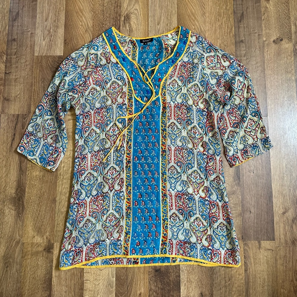 Anthropologie Tolani Paisley Silk Tunic